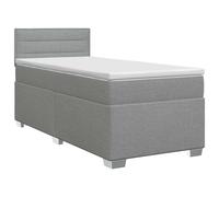 vidaXL Letto box spring con materasso Grigio Chiaro 90 x 190 cm