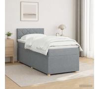 vidaXL Letto box spring con materasso Grigio Chiaro 90 x 190 cm