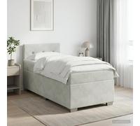 Letto box spring con materasso Grigio Chiaro 90 x 190 cm