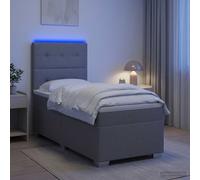 vidaXL Letto box spring con materasso Grigio Chiaro 90 x 190 cm
