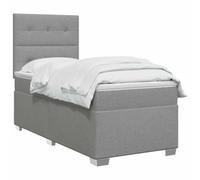 vidaXL Letto box spring con materasso Grigio Chiaro 90 x 190 cm