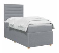 vidaXL Letto box spring con materasso Grigio Chiaro 90 x 190 cm | Regola facilmente l'altezza del tuo letto. Mantieni tutto fresco con rivestimenti rimovibili