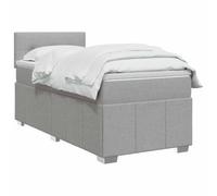 vidaXL Letto box spring con materasso Grigio Chiaro 90 x 200 cm