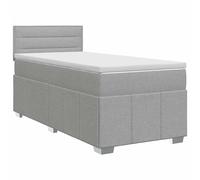vidaXL Letto box spring con materasso Grigio Chiaro 90 x 200 cm
