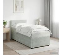 vidaXL Letto box spring con materasso Grigio Chiaro 90 x 200 cm