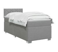 vidaXL Letto box spring con materasso Grigio Chiaro 90 x 200 cm, Camera, Letto a Molle Moderno, Superficie Confortevole, Testiera Regolabile, Telaio Pratico, Supporto Per Materasso