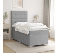 Letto box spring con materasso Grigio Chiaro Singolo Tessuto