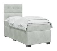 vidaXL Letto box spring con materasso Grigio Chiaro Singolo Velluto