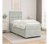 vidaXL Letto box spring con materasso Grigio Chiaro Singolo Velluto