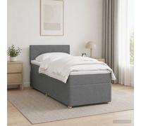 vidaXL Letto box spring con materasso Grigio Scuro 100 x 200 cm