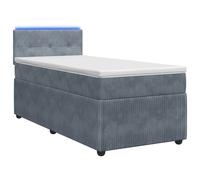 Letto box spring con materasso Grigio Scuro 100 x 200 cm