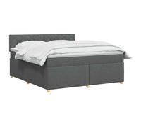 vidaXL Letto box spring con materasso Grigio Scuro 140 x 190 cm