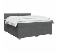 vidaXL Letto box spring con materasso Grigio Scuro 140 x 200 cm