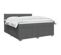 vidaXL Letto box spring con materasso Grigio Scuro 160 x 200 cm
