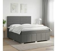 vidaXL Letto box spring con materasso Grigio Scuro 160 x 200 cm