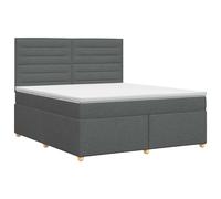 vidaXL Letto box spring con materasso Grigio Scuro 160 x 200 cm