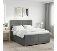 vidaXL Letto box spring con materasso Grigio Scuro 180 x 200 cm