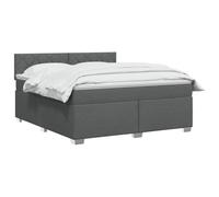 vidaXL Letto box spring con materasso Grigio Scuro 180 x 200 cm