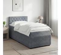 Letto box spring con materasso Grigio Scuro 80 x 200 cm Velluto