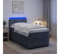 vidaXL Letto box spring con materasso Grigio Scuro 80 x 200 cm Velluto