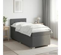 vidaXL Letto boxspring con materasso grigio scuro 90 x 190 cm, tessuto, camera da letto, letto box primavera moderno, superficie del sonno, testa regolabile, telaio funzionale, supporto materasso