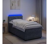 Letto box spring con materasso Grigio Scuro 90 x 190 cm Velluto