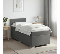 vidaXL Letto box spring con materasso Grigio Scuro 90 x 200 cm Tessuto