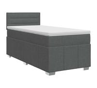 vidaXL Letto box spring con materasso Grigio Scuro 90 x 200 cm Tessuto