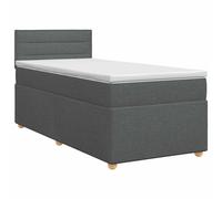 vidaXL Letto box spring con materasso Grigio Scuro 90 x 200 cm Tessuto