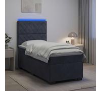 vidaXL Letto box spring con materasso Grigio Scuro 90 x 200 cm Velluto