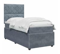 vidaXL Letto box spring con materasso Grigio Scuro Singolo Velluto