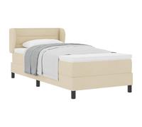 vidaXL Letto Box Spring con Materasso in Crema - 90x190 cm Tessuto