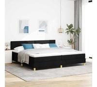 vidaXL Letto Box Spring con Materasso & LED Nero 200x200 cm Tessuto
