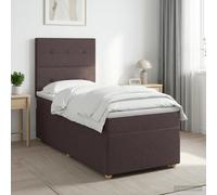 vidaXL Letto box spring con materasso Marrone Scuro 100 x 200 cm