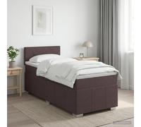 vidaXL Letto box spring con materasso Marrone Scuro 100 x 200 cm