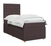 vidaXL Letto box spring con materasso Marrone Scuro 100 x 200 cm | Regola facilmente l'altezza del tuo letto. Mantieni tutto fresco con rivestimenti rimovibili