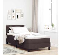 vidaXL Letto Box Spring con Materasso Marrone Scuro 100x200 cm Tessuto