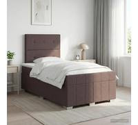 vidaXL Letto box spring con materasso Marrone Scuro 120 x 190 cm