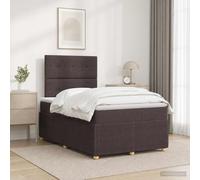 vidaXL Letto box spring con materasso Marrone Scuro 120 x 200 cm