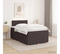 vidaXL Letto boxspring con materasso marrone scuro 120 x 200 cm tessuto, camera da letto alla moda, letto box primavera moderno, testa regolabile, telaio imbottito, soluzione materasso medio fattoria
