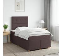 vidaXL Letto box spring con materasso Marrone Scuro 120 x 200 cm