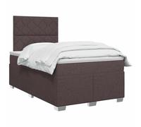 vidaXL Letto box spring con materasso Marrone Scuro 120 x 200 cm | Le gambe possono essere regolate in altezza fino a 10 cm, strisce LED integrate, rimovibili e lavabili