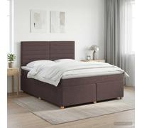 vidaXL Letto box spring con materasso Marrone Scuro 140 x 190 cm | Altezza personalizzata per un comfort su misura. Resistente e durevole per un uso prolungato