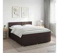 vidaXL Letto box spring con materasso Marrone Scuro 140 x 190 cm, Letto moderno, testiera regolabile, telaio imbottito, materasso medio solido, stile e comfort