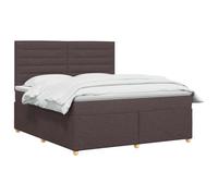 vidaXL Letto box spring con materasso Marrone Scuro 140 x 190 cm | Altezza personalizzata per un comfort su misura. Resistente e durevole per un uso prolungato