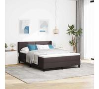 vidaXL Letto box spring con materasso Marrone Scuro 140 x 200 cm