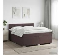 vidaXL Letto box spring con materasso Marrone Scuro 180 x 200 cm