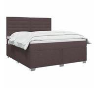 vidaXL Letto box spring con materasso Marrone Scuro 180 x 200 cm | Le gambe possono essere regolate fino a 10 cm in altezza. integrato. Strisce LED applicabili