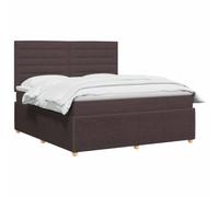 vidaXL Letto box spring con materasso Marrone Scuro 180 x 200 cm | Regola facilmente l'altezza del tuo letto. Mantieni tutto fresco con rivestimenti rimovibili