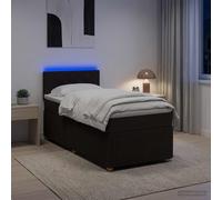 vidaXL Letto a molle con materasso marrone scuro, 80 x 200 cm, tessuto